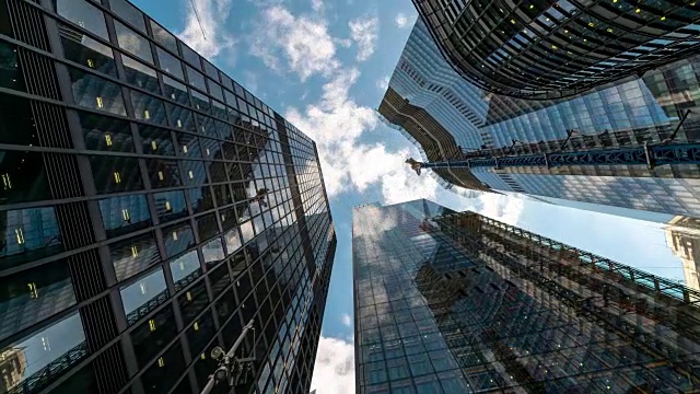 延時:倫敦城市景觀辦公室摩天大樓背景視頻素材