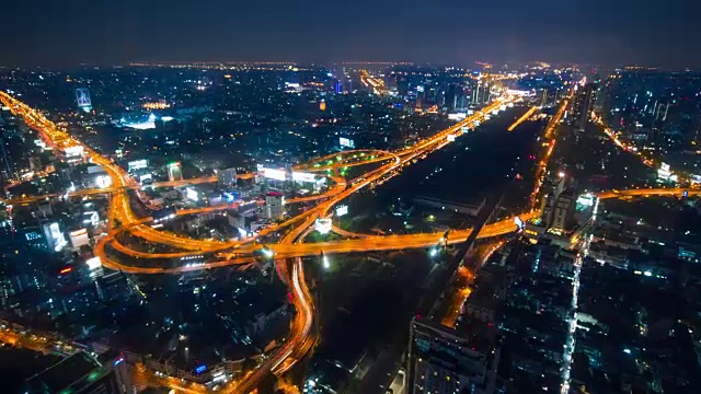 交通延时曼谷之夜视频素材