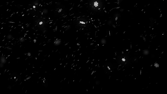 大雪以黑色背景转移到冬季天气的照片或视频。毛圈视频下载