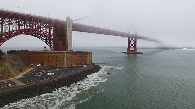 美国加州旧金山金门大桥的4K航拍镜头视频素材