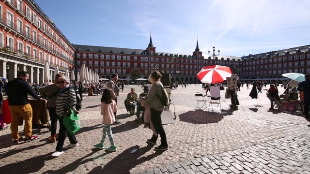 在西班牙马德里市长广场的活动视频素材