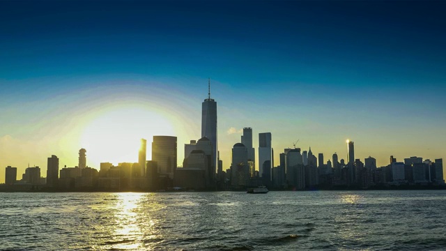 曼哈顿下城，纽约日出，时光流逝视频素材
