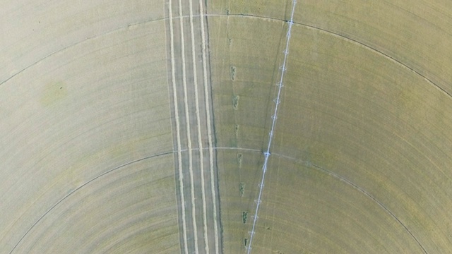 无人机空中俯瞰圆形农田视频素材