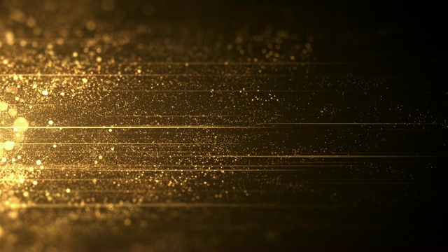 黃金粒子水平移動-循環視頻素材