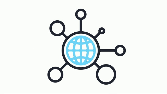 全球网络业务线图标动画与阿尔法视频素材