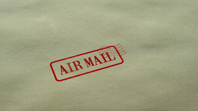 空邮盖印空白纸背景，包裹递送，运输视频素材