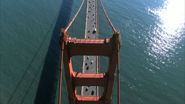 金门大桥交通鸟瞰图视频素材