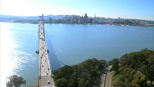 旧金山金门大桥鸟瞰图视频素材
