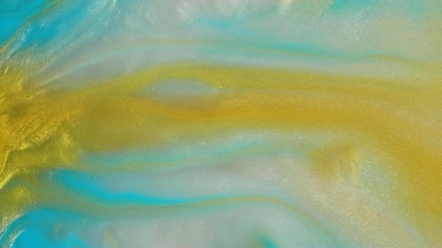 彩色的金色沙子在彩色的液体中有机地移动视频下载