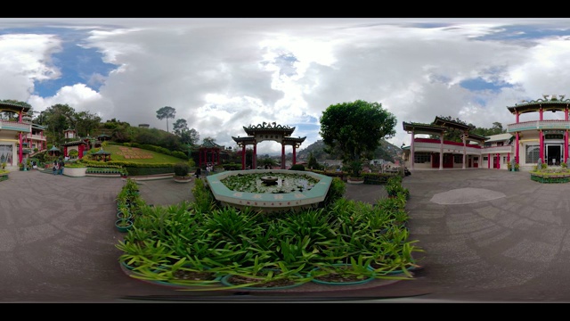 360 VR中国佛寺在菲律宾。碧瑶的贝尔教堂视频下载