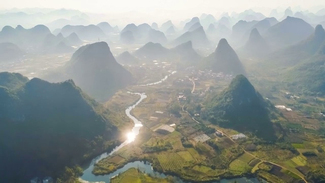 桂林鳥瞰圖視頻素材