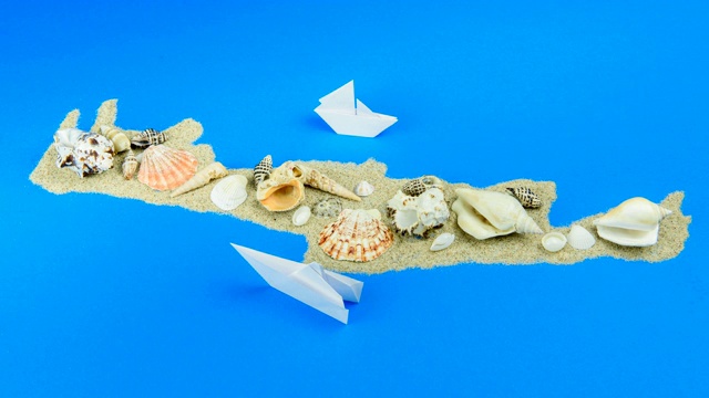 克里特岛海岸的纸船视频下载