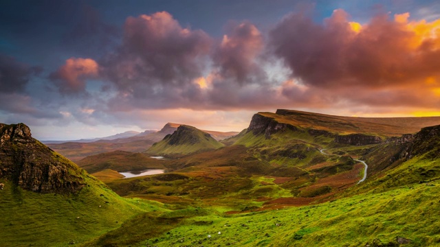 《时光流逝:苏格兰斯凯岛奎莱恩的日落》视频购买
