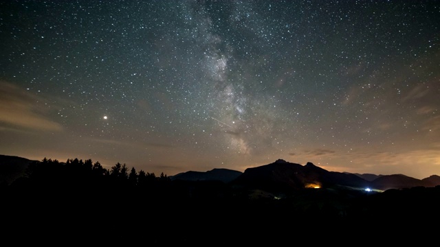 星空下的山脉上的银河银河时光流逝视频素材