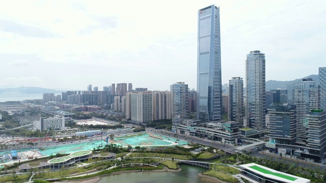 鸟瞰图深圳的城市景观视频下载