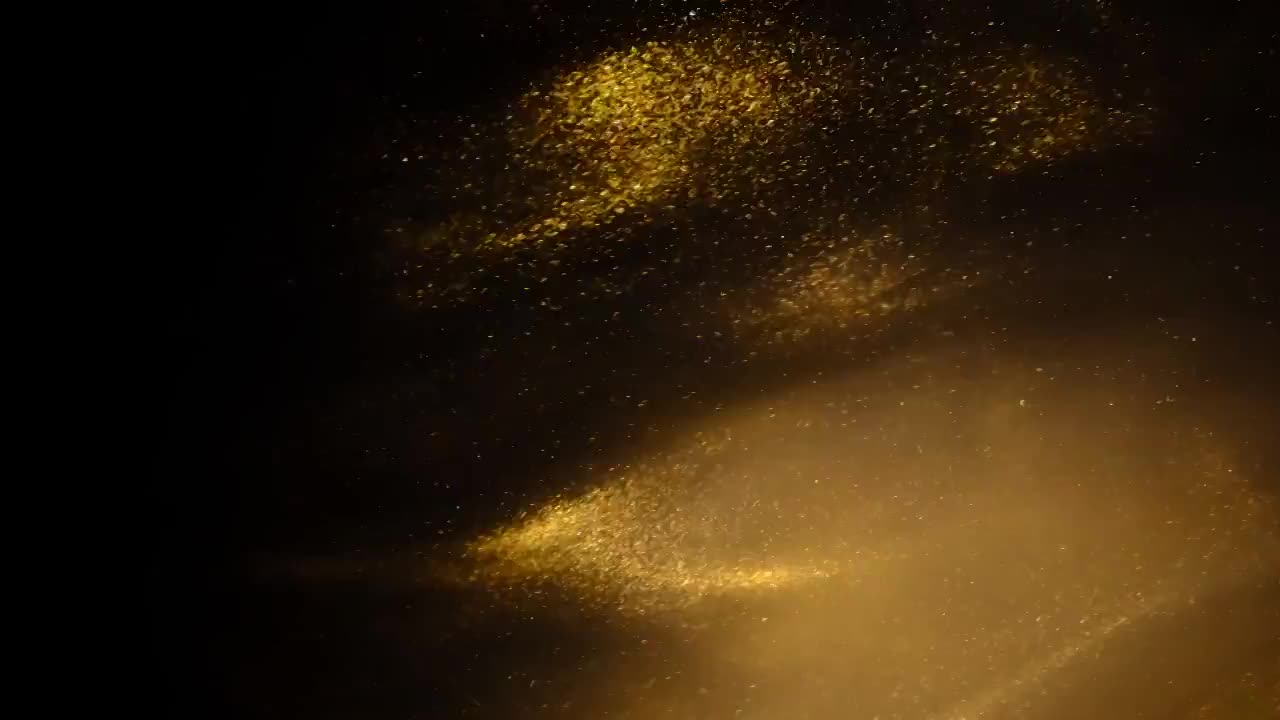 金色的沙子或灰尘形成抽象的云。艺术背景。视频下载