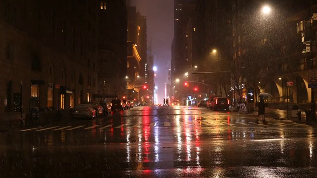 雨中的城市燈光視頻下載