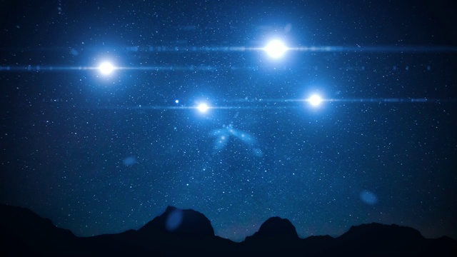 沙漠夜空中的四个不明飞行物视频素材