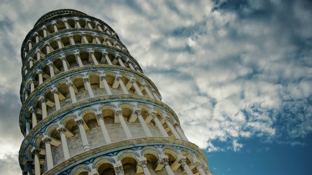 比萨斜塔，意大利的象征。视频下载