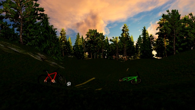 日落时在山上骑自行车视频下载