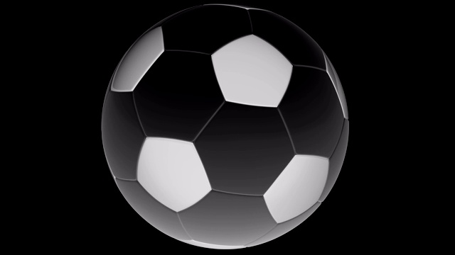 黑色背景足球的特写镜头视频素材