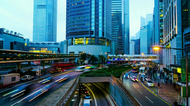 香港中区的延时交通视频素材