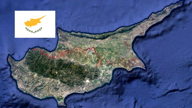 塞浦路斯和旗帜。三维地球在空间-缩放在塞浦路斯外视频素材