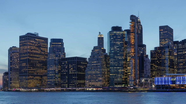 美国纽约曼哈顿日落时光流逝视频素材