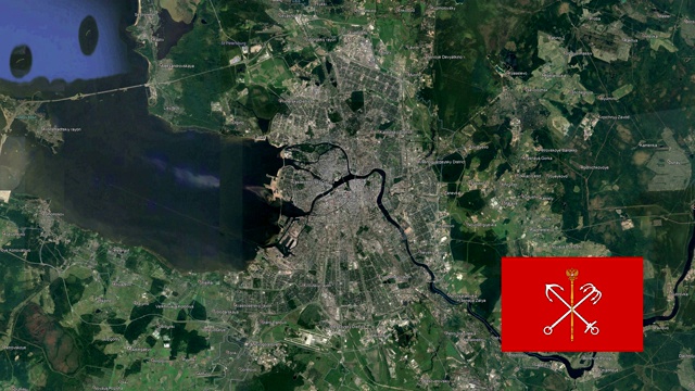 圣彼得堡的国旗。三维地球在空间缩放圣彼得堡外视频素材