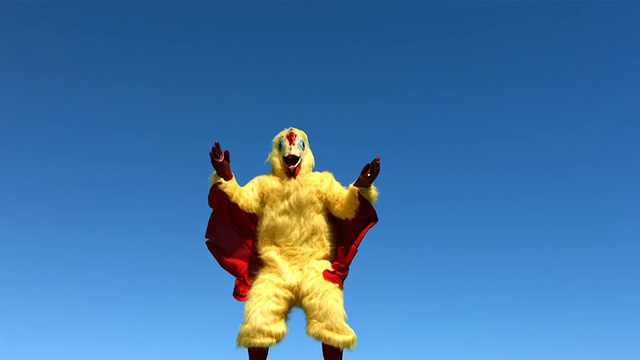 小鸡跳向天空，慢镜头视频下载