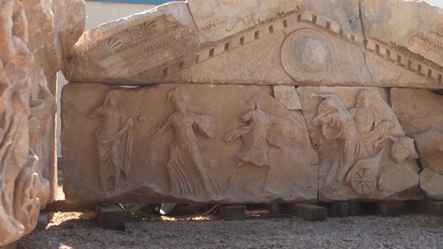 帕里翁古城的历史石棺。Canakkale视频素材