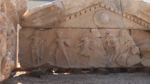 帕里翁古城的历史石棺。Canakkale视频素材