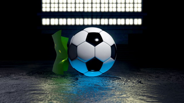 阿迪格亚旗围绕着一个足球飘扬视频素材