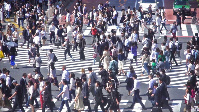 日本行人过马路。视频素材