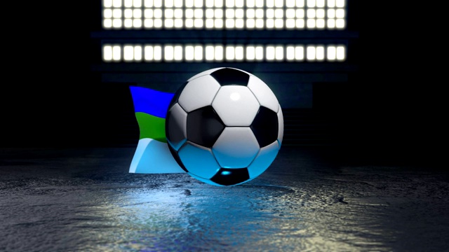 科米旗围绕着足球飘扬视频素材