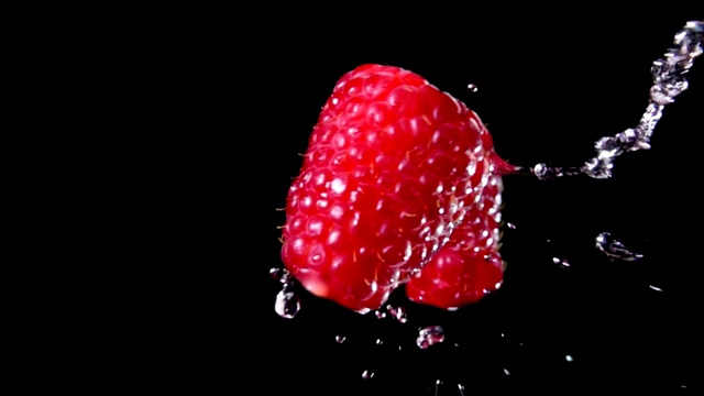 两个湿润的树莓相互碰撞视频下载