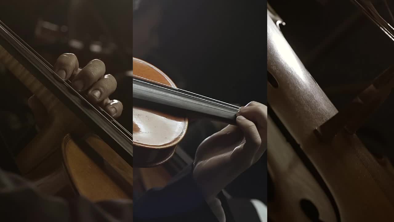 交响乐团在舞台上演奏视频蒙太奇视频下载