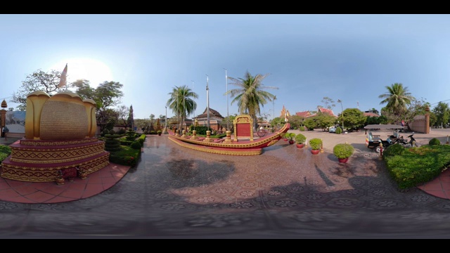 360 VR / Wat Preah Prom Rath庙在暹粒镇视频下载