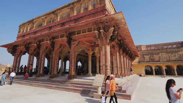 印度拉贾斯坦邦斋浦尔阿米尔堡的宫殿之一视频下载