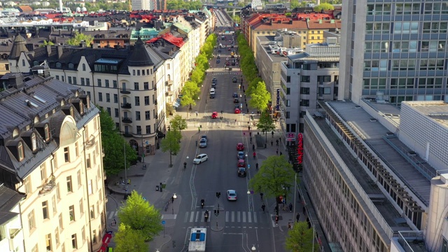 从上面看，斯德哥尔摩市中心，哥达坦视频素材