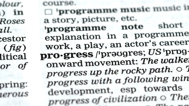 英语字典中进步字的定义，成功的企业管理视频素材