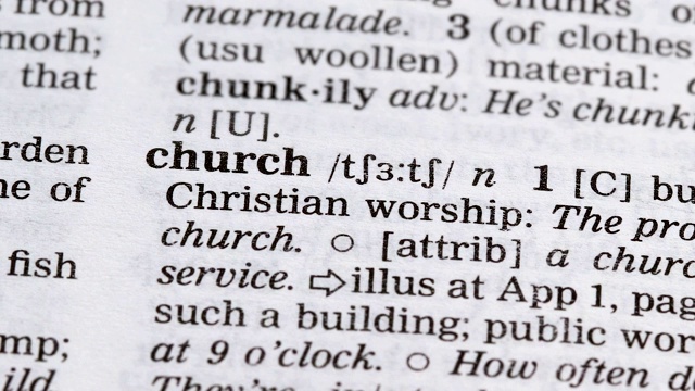 教堂，铅笔尖的定义，建筑和基督教信仰机构视频素材