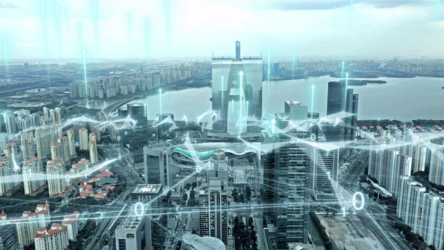抽象线条的智慧城市视频素材
