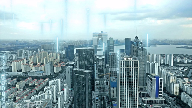 抽象线条的智慧城市视频素材
