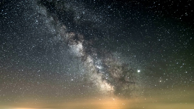 银河系的星星在星空中时光流逝视频素材