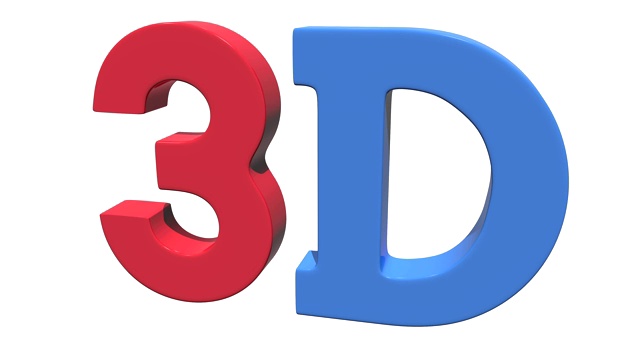 3D标志文字标志图标在红色和蓝色孤立的白色背景。可在4K全高清和高清视频渲染素材。视频素材