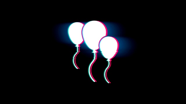 气球符号在Glitch复古动画。视频素材