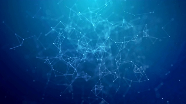 技术连接未来形状，蓝点网络，抽象背景视频素材
