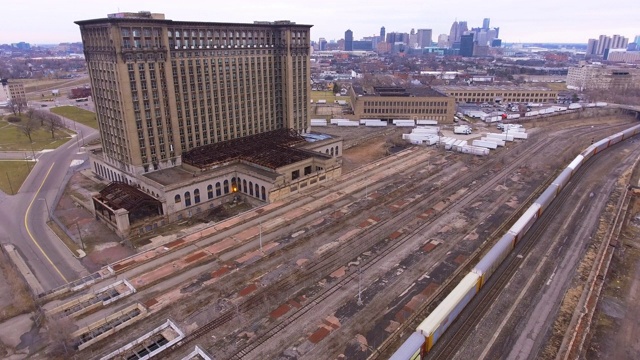 密歇根州中央車站，開往底特律的火車視頻下載