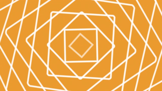 橙色动画背景与白色方块在一个同心迷宫-环视频素材